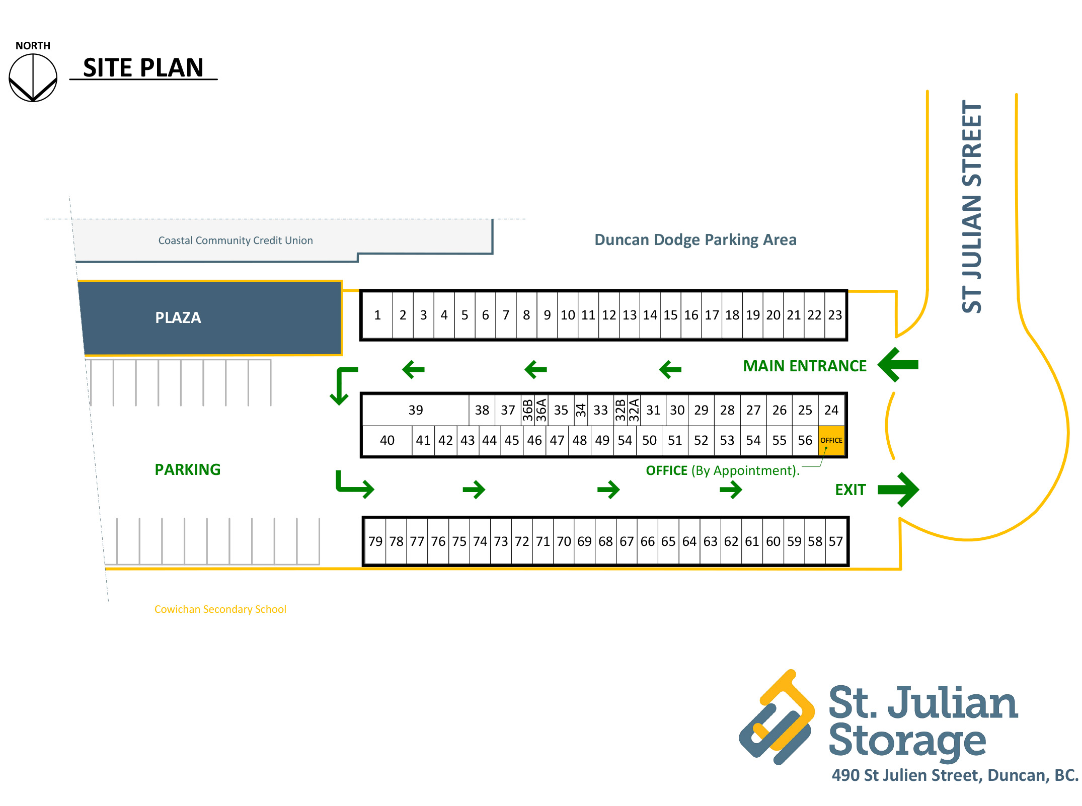 St Julian Site Plan Storage Units