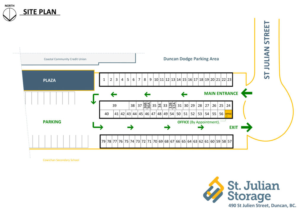 Duncan storage units site plan St. Julian Storage